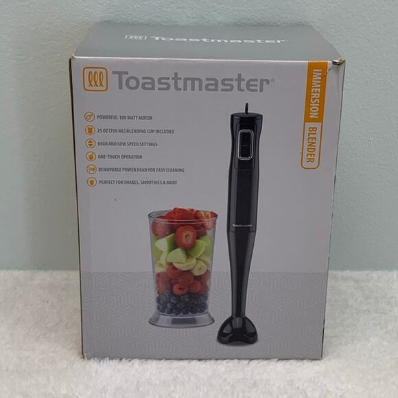 Toastmaster Immersion Blender TM-2021B 100 Watt Motor 25oz Cup 2 Speed Smoothies - Picture 3 of 11